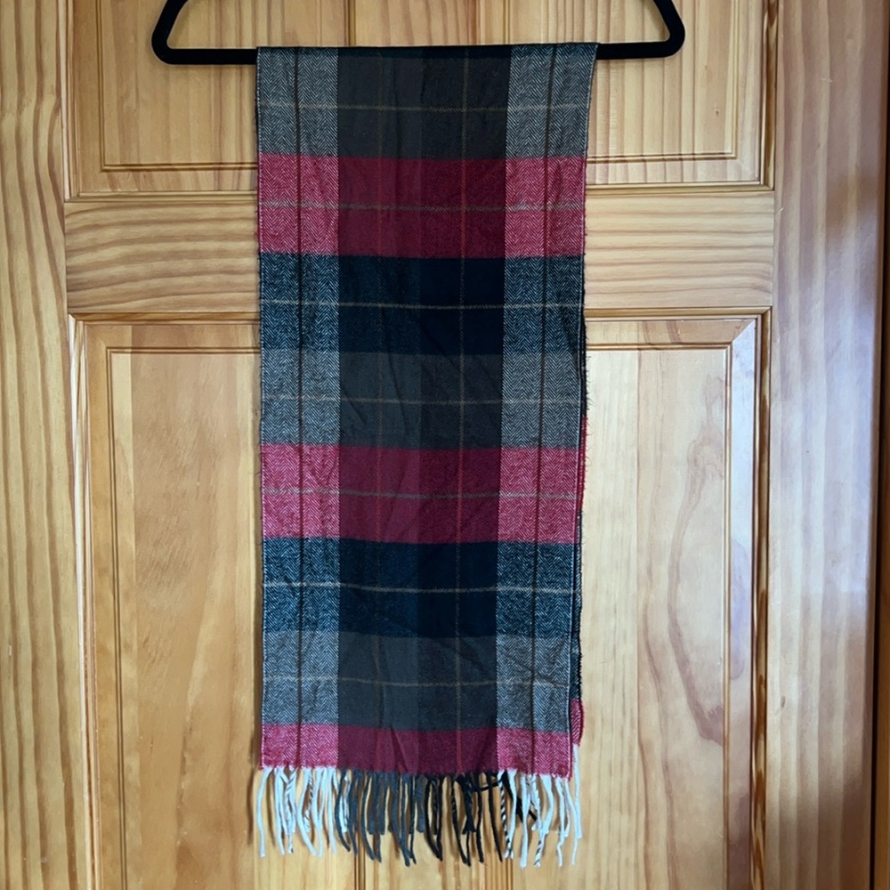 Vintage Christian Dior 100% Cashmere Plaid Scarf